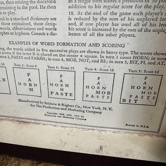 1948-1953 Vintage SCRABBLE Board Game Selchow & Righter - Picture 6 of 9